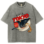 Unisex Tsukiji Fish Market Printed Washed Tee