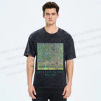 Unisex Klimt Peach Tree Printed Washed Tee
