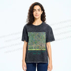 Unisex Klimt Peach Tree Printed Washed Tee