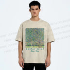 Unisex Klimt Peach Tree Printed Washed Tee