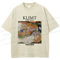 Unisex Klimt Water Serpents Printed Washed Tee