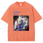 Unisex Klimt Die Jungfrau Printed Washed Tee