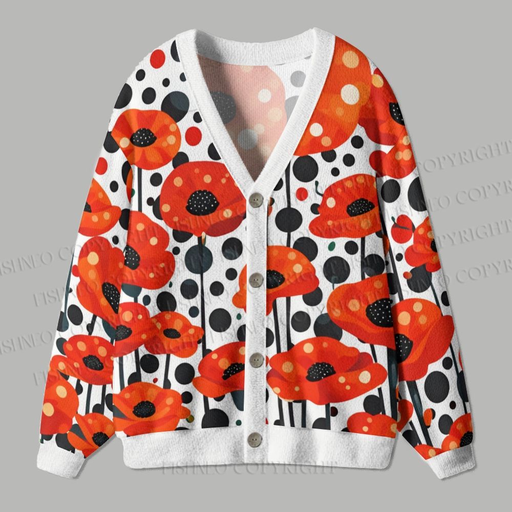 Japanese Yayoi Kusama Flower Ugly Cardigan Sweater