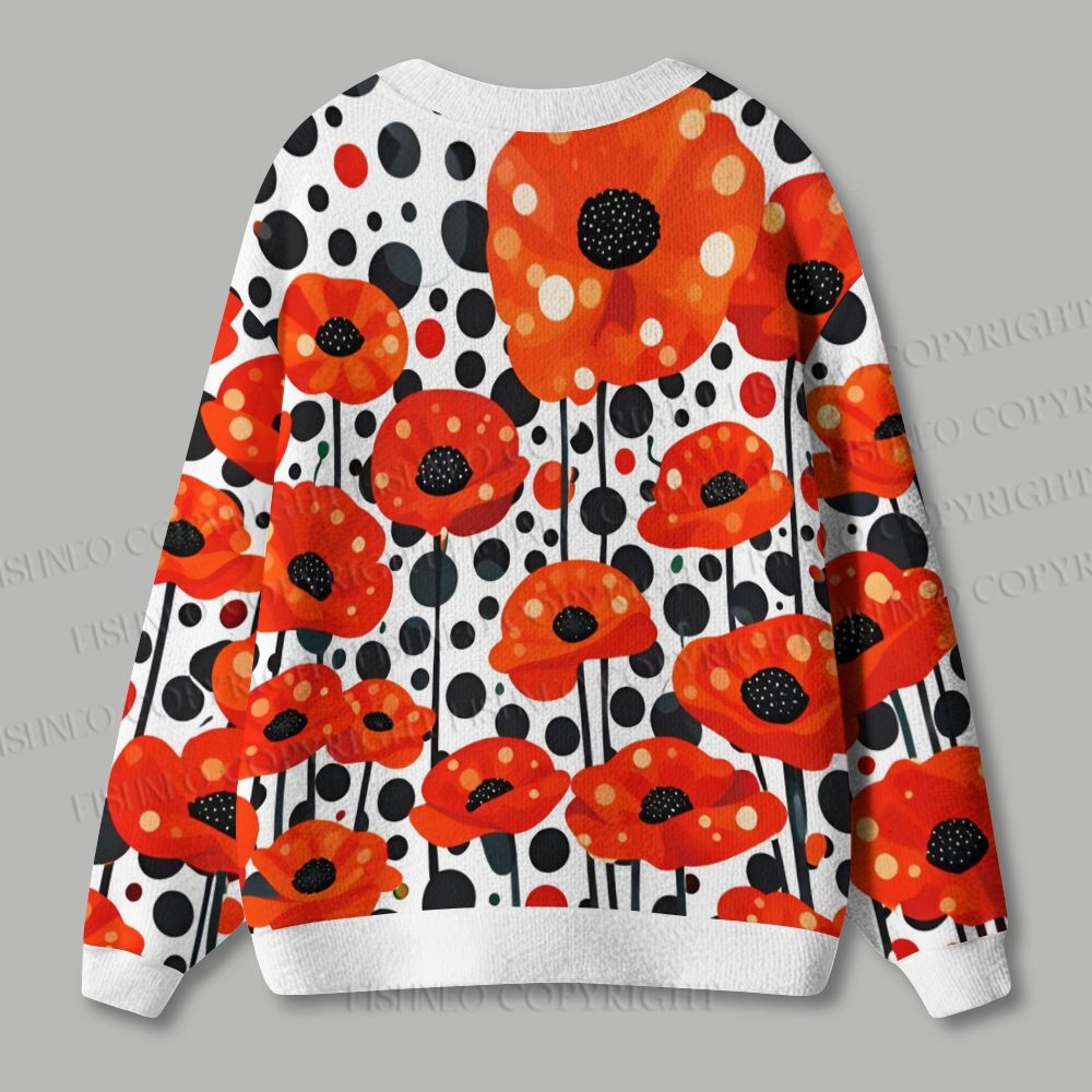 Japanese Yayoi Kusama Flower Ugly Cardigan Sweater
