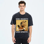 Unisex Capybara Eating Pasta Washed T-Shirt