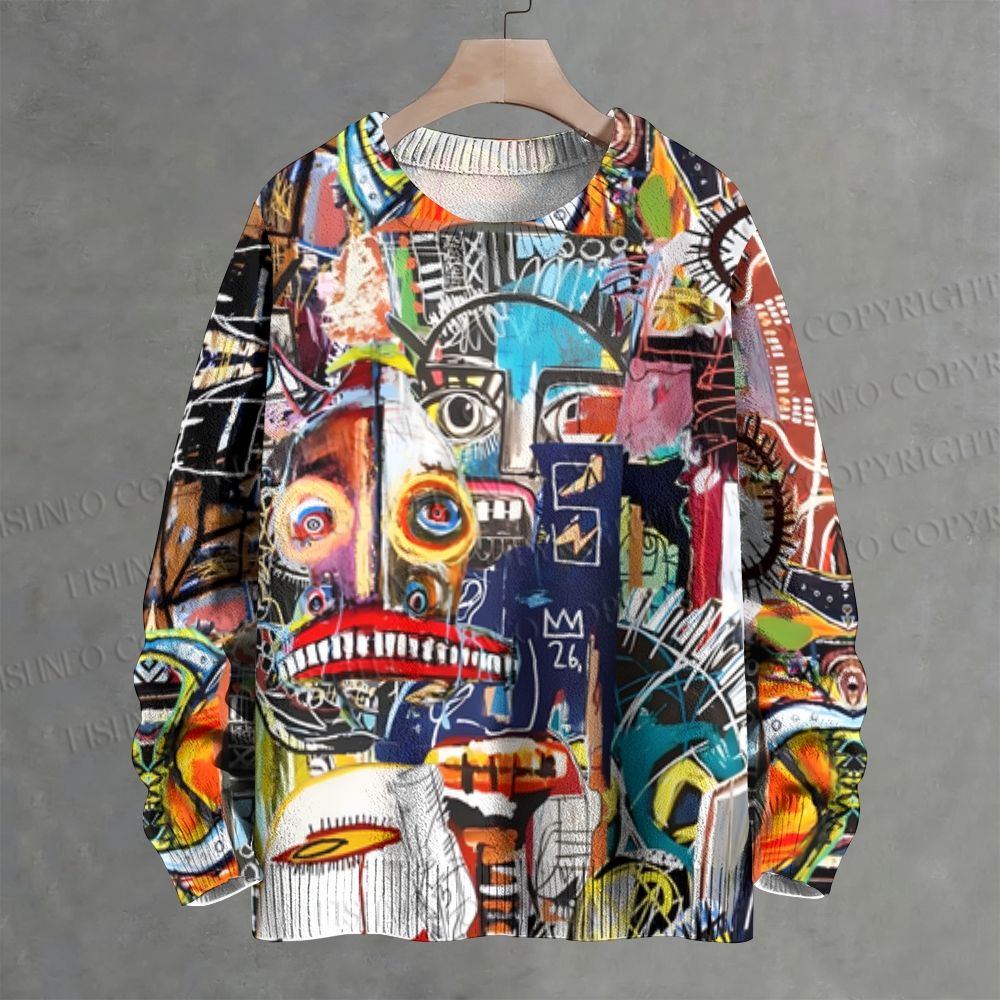 Jean-Michel Basquiat Graffiti Crew Neck Sweater