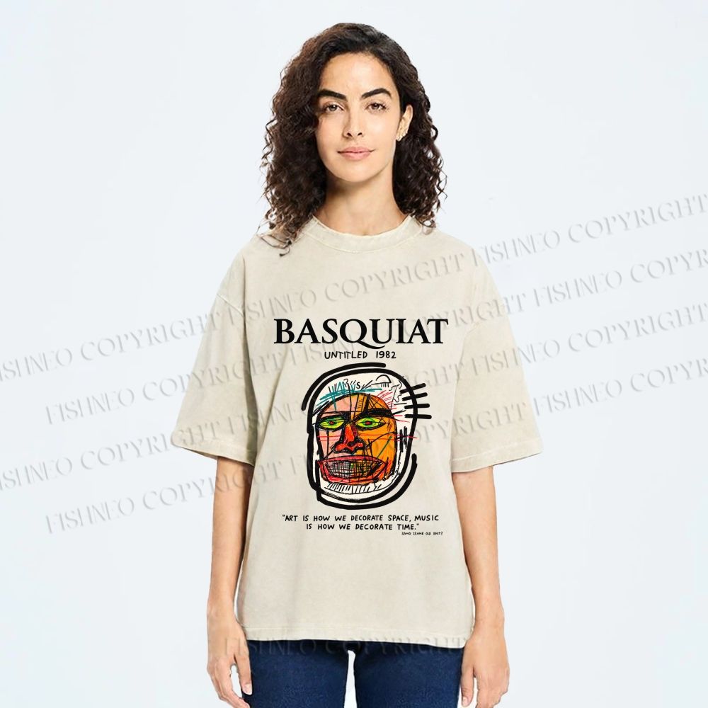 Unisex Jean-Michel Basquiat Untitled (Head) Printed Washed Tee
