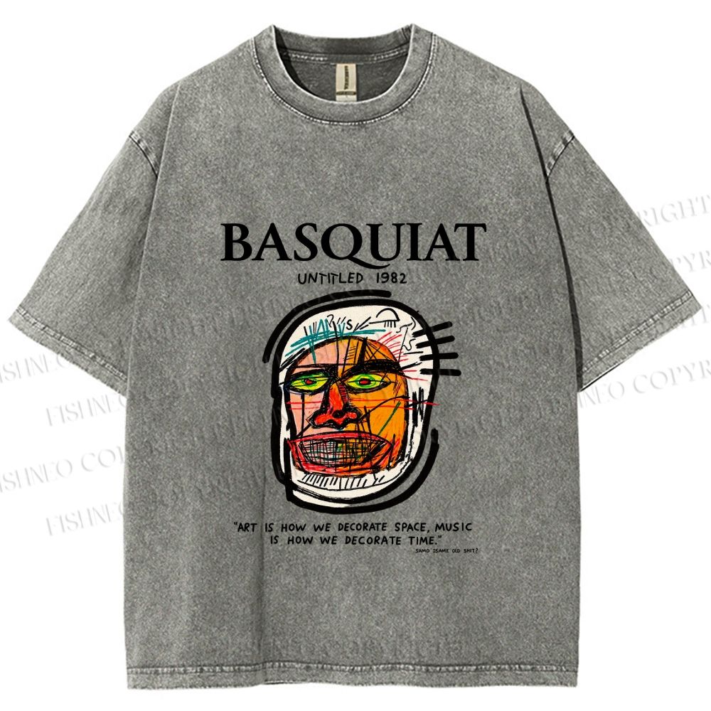 Unisex Jean-Michel Basquiat Untitled (Head) Printed Washed Tee
