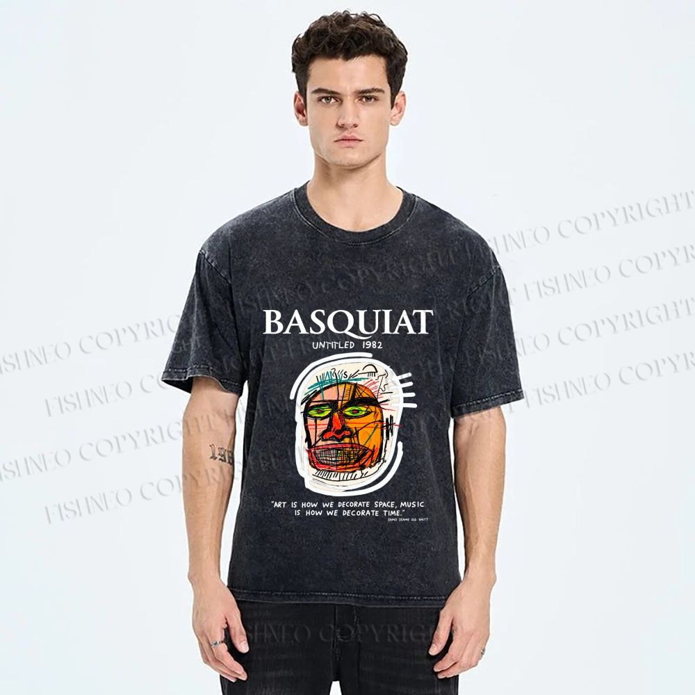 Unisex Jean-Michel Basquiat Untitled (Head) Printed Washed Tee