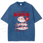 Unisex Tsukiji Market Printed Washed Tee