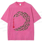 Unisex School of Anchovies Japanese Art Style Printed Washed Tee