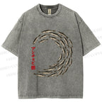 Unisex School of Anchovies Japanese Art Style Printed Washed Tee