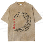 Unisex School of Anchovies Japanese Art Style Printed Washed Tee