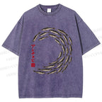 Unisex School of Anchovies Japanese Art Style Printed Washed Tee