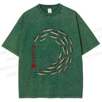 Unisex School of Anchovies Japanese Art Style Printed Washed Tee
