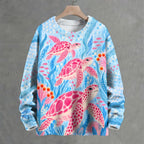 Pink Polka Dot Sea Turtle Crew Neck Sweater