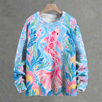 Pink Polka Dot Koi Crew Neck Sweater