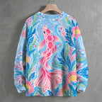 Pink Polka Dot Koi Crew Neck Sweater