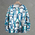 Sharks in All Shapes Crew Neck Sweater