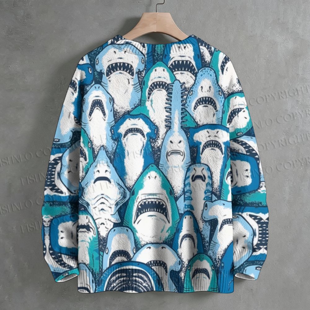 Sharks in All Shapes Crew Neck Sweater