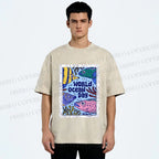 Unisex Fish in World Ocean Day Printed Washed Tee