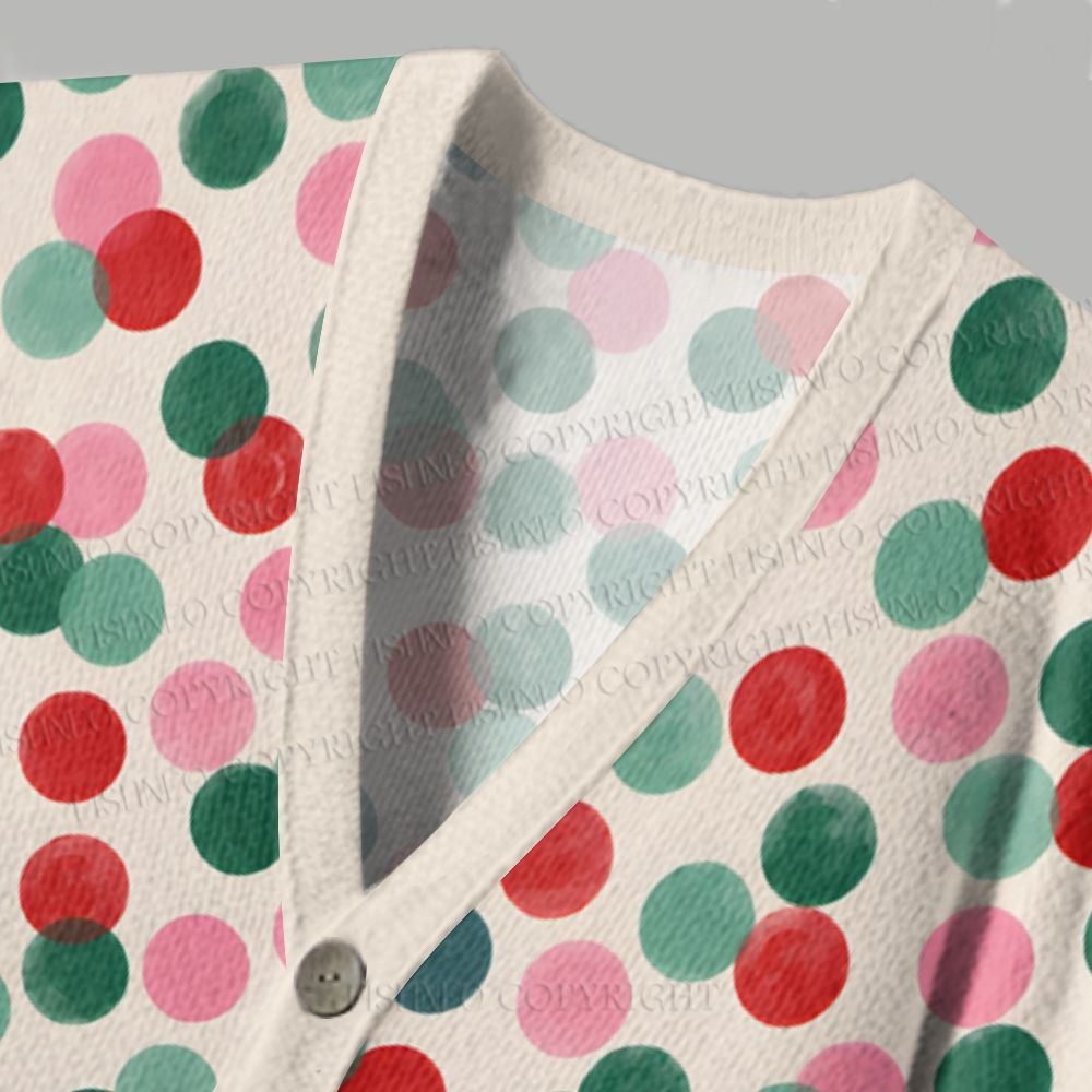 Christmas Dots Ugly Cardigan Sweater