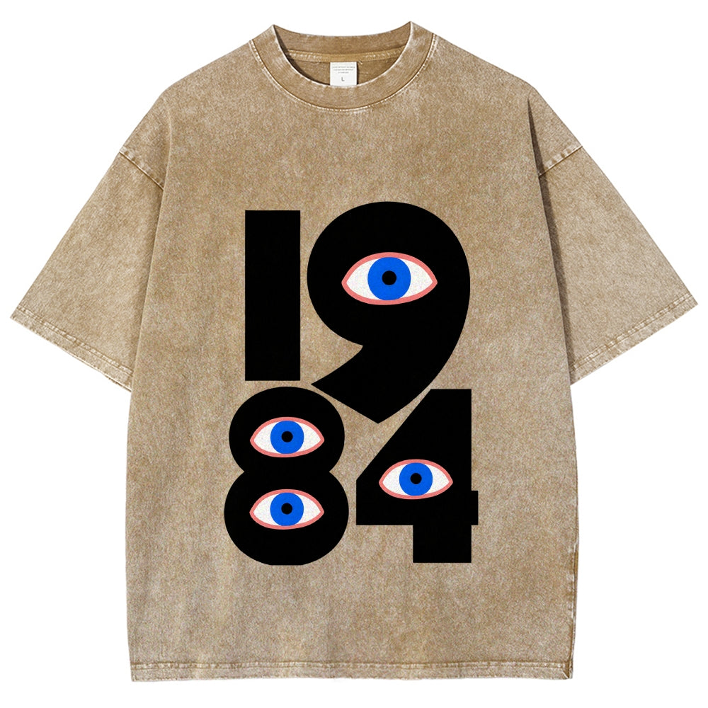 1984 Eyes Abstract Minimalist Vintage Washed T-shirt