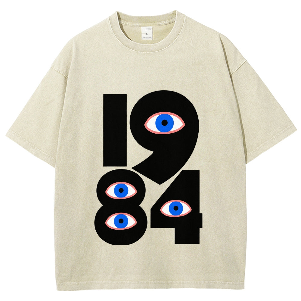 1984 Eyes Abstract Minimalist Vintage Washed T-shirt