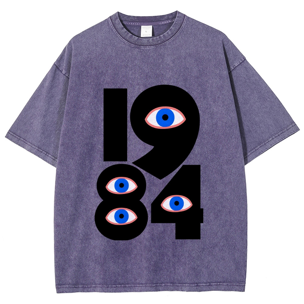 1984 Eyes Abstract Minimalist Vintage Washed T-shirt