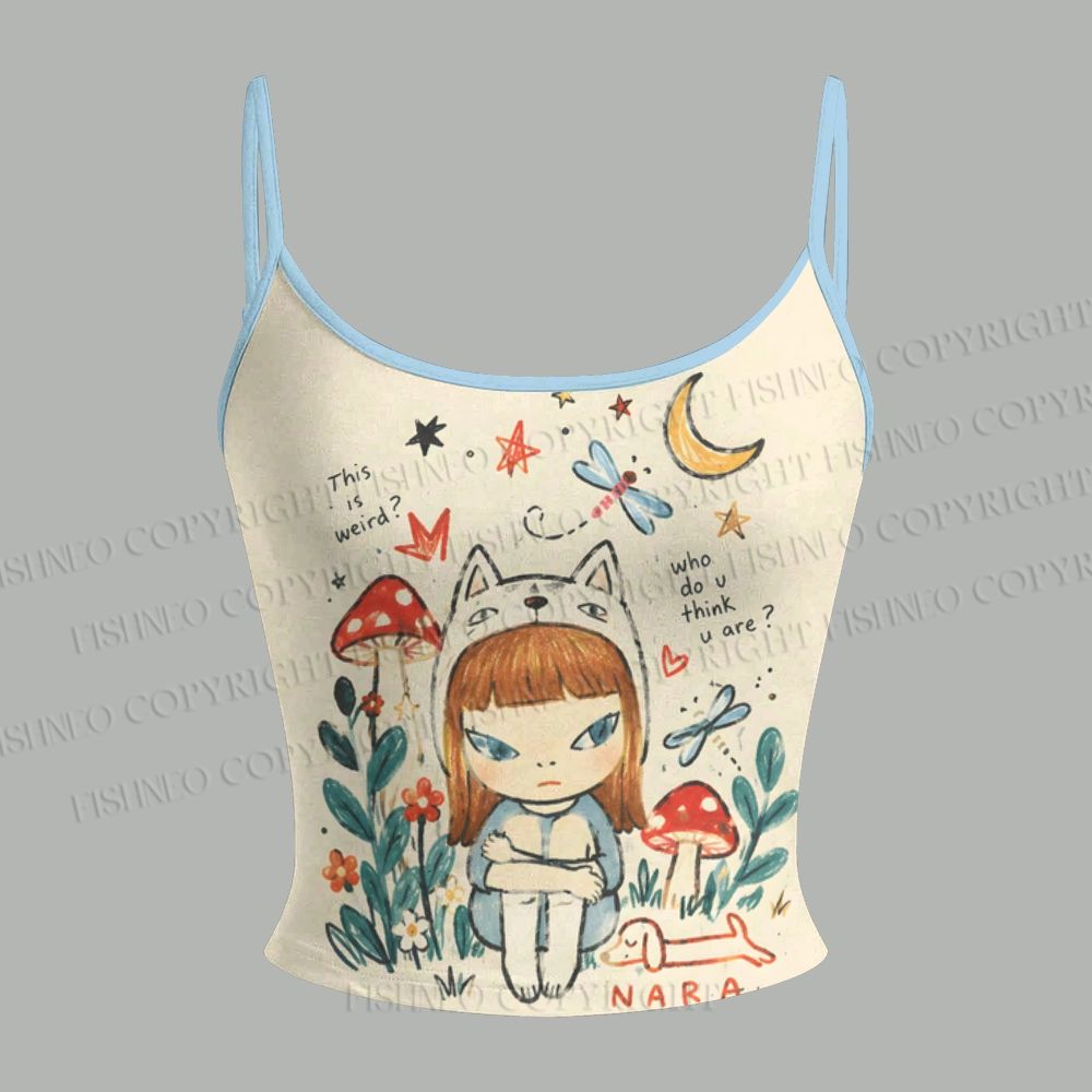 Yoshitomo Nara Girl And Mushrooms Top & Elasticated Trousers Two-Piece Set
