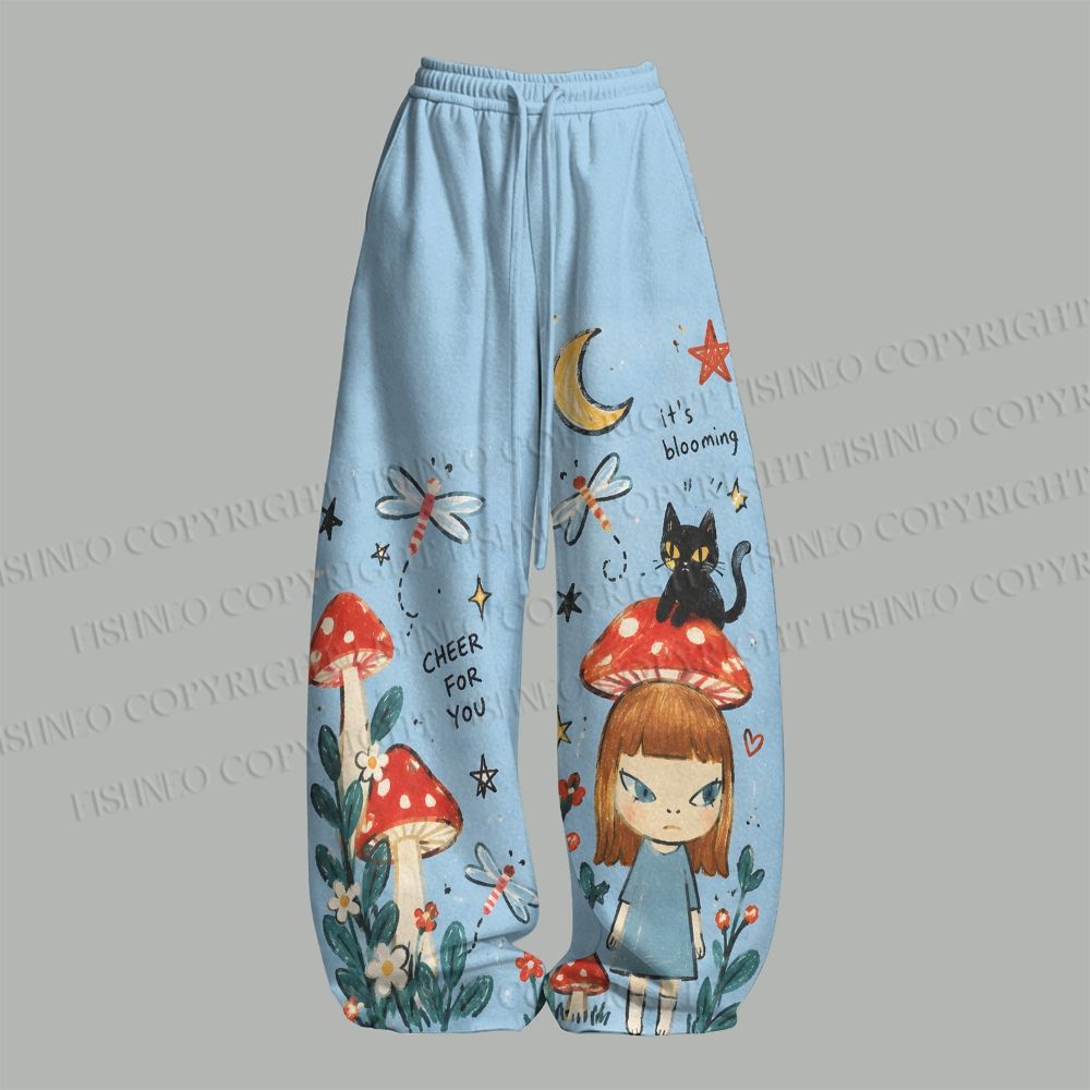 Yoshitomo Nara Girl And Mushrooms Top & Elasticated Trousers Two-Piece Set