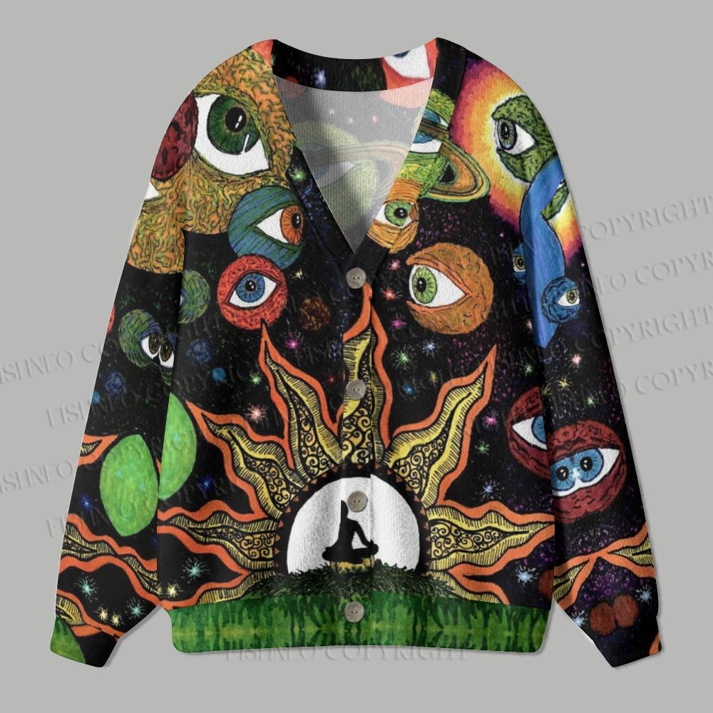 Cosmic Spirit Ugly Cardigan Sweater