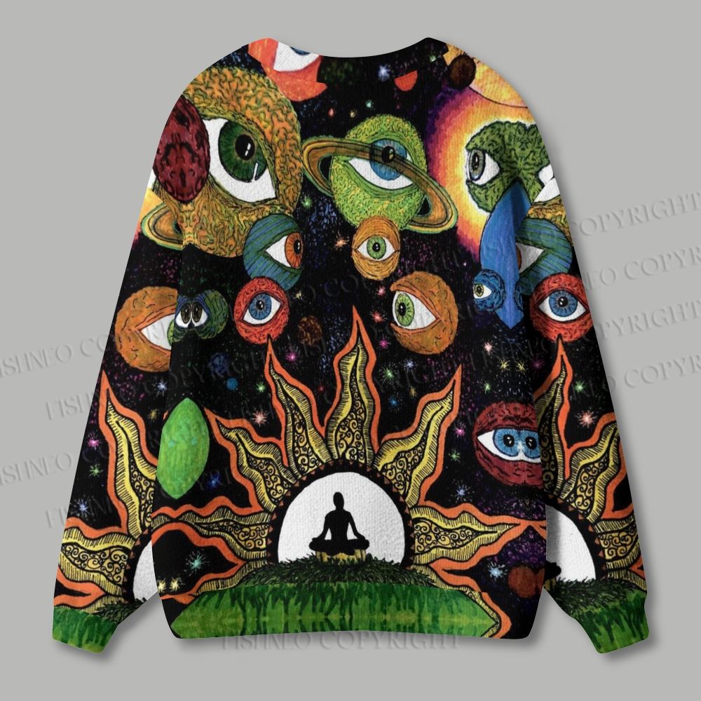 Cosmic Spirit Ugly Cardigan Sweater