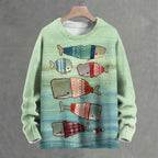 A Whale Family Crew Neck Sweater