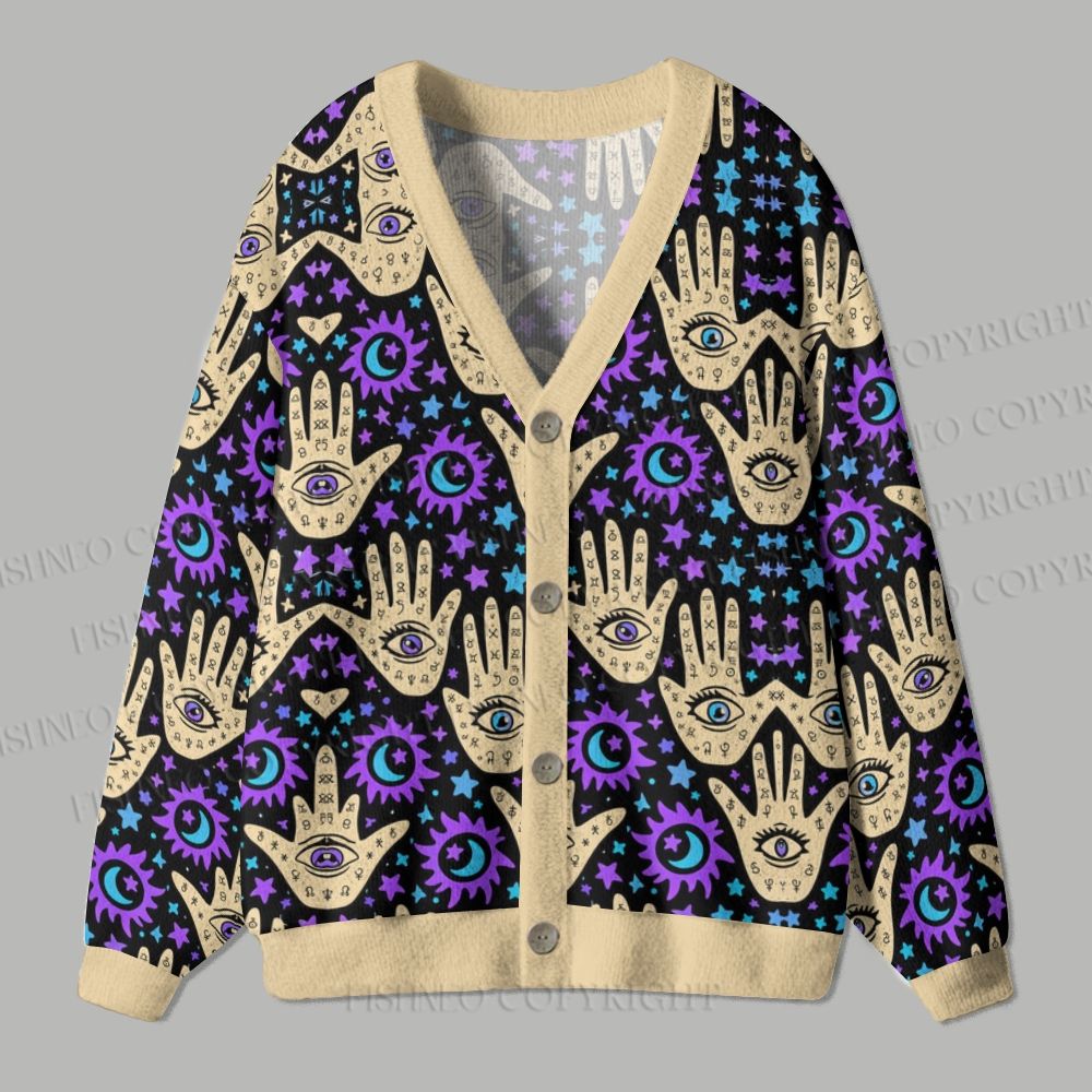 Mystic Hands Ugly Cardigan Sweater