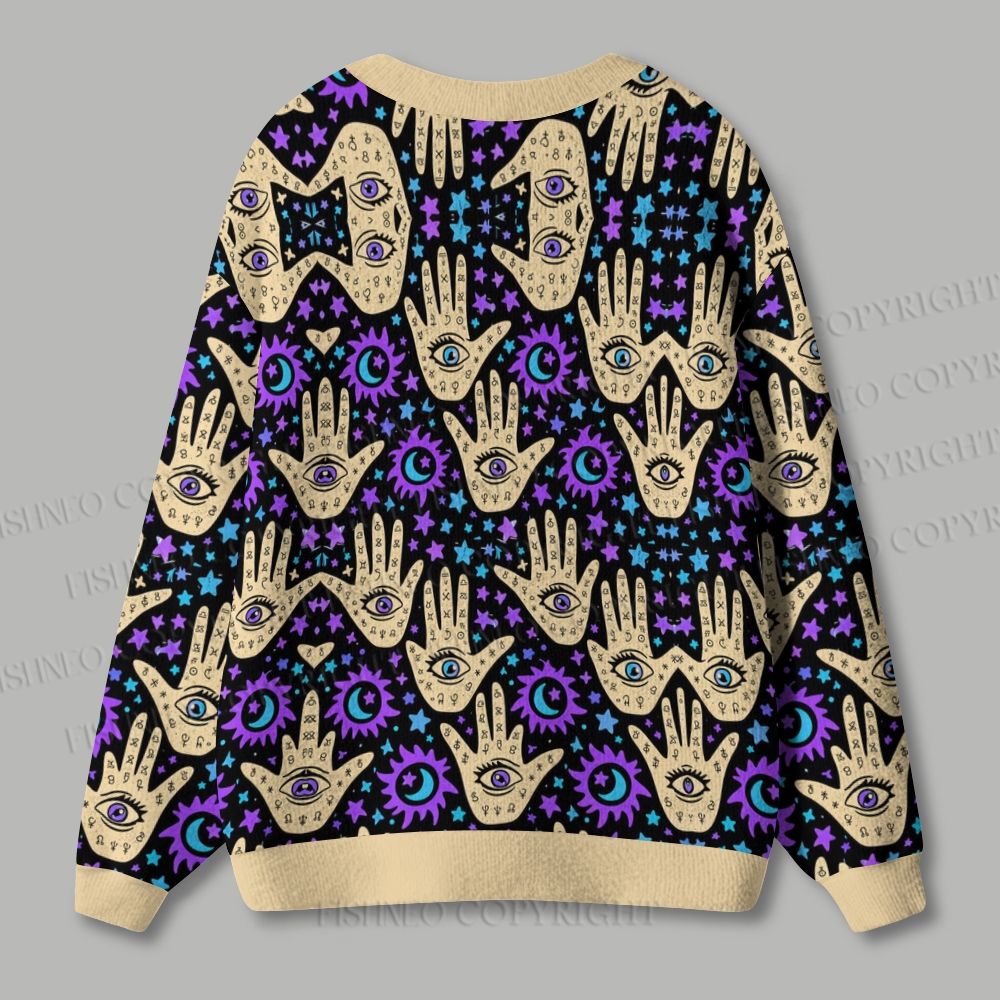 Mystic Hands Ugly Cardigan Sweater