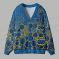 Blue Circle Ugly Cardigan Sweater