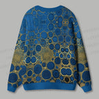 Blue Circle Ugly Cardigan Sweater
