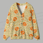 Skull Leaf Ugly Cardigan Sweater