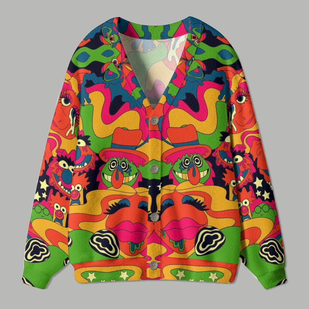 Color Mix Ugly Cardigan Sweater