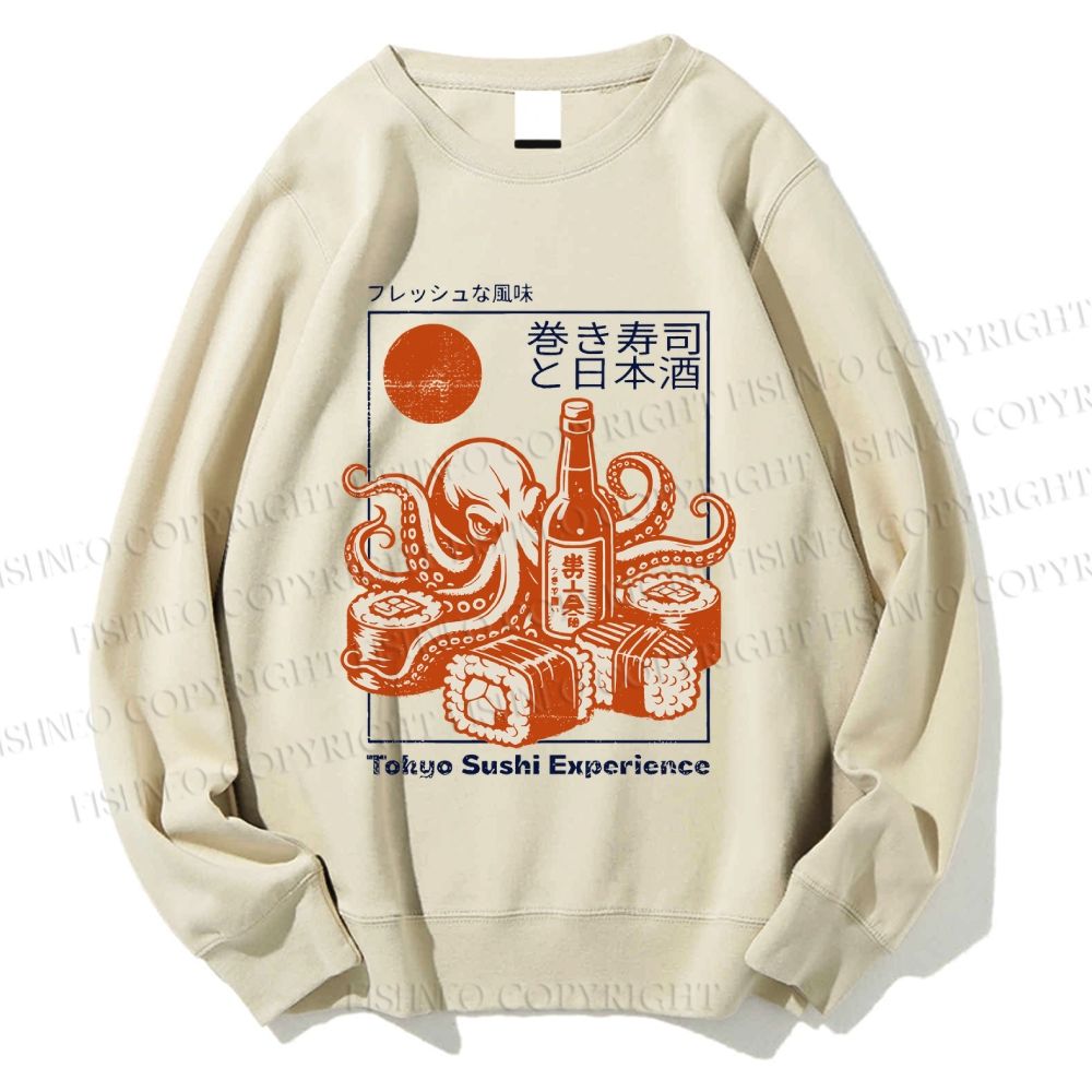 Unisex Tokyo Sushi Experience Printed Sweatshirt
