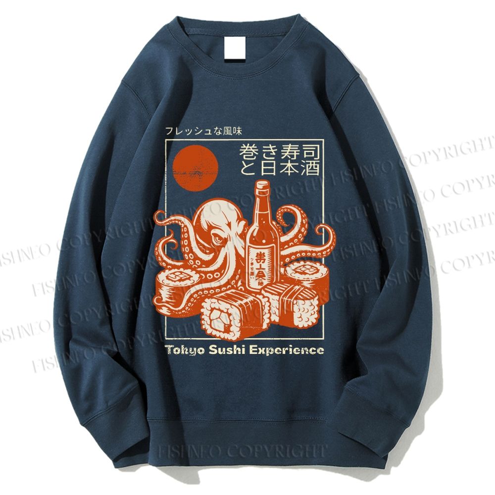 Unisex Tokyo Sushi Experience Printed Sweatshirt