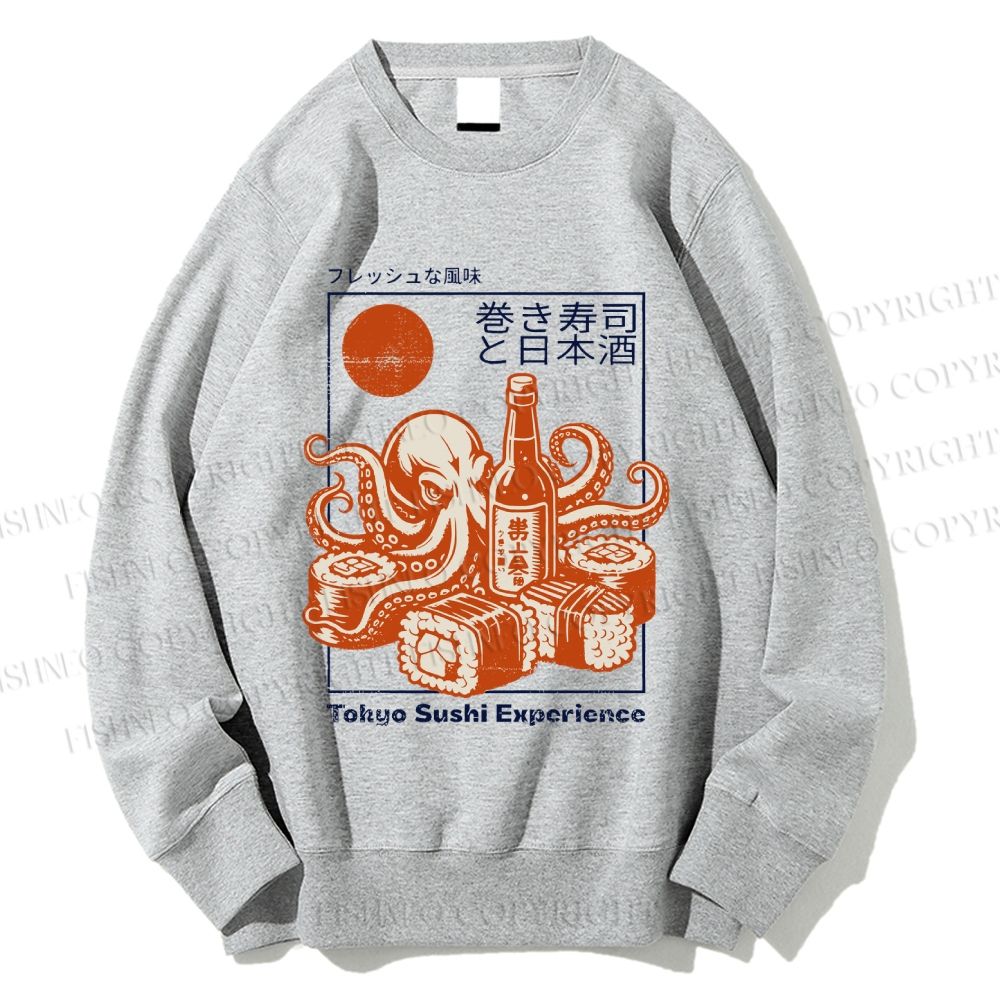 Unisex Tokyo Sushi Experience Printed Sweatshirt