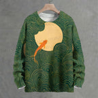 Wave Fish Crew Neck Sweater