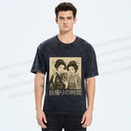 Unisex Self-capture Time Printed Washed Tee