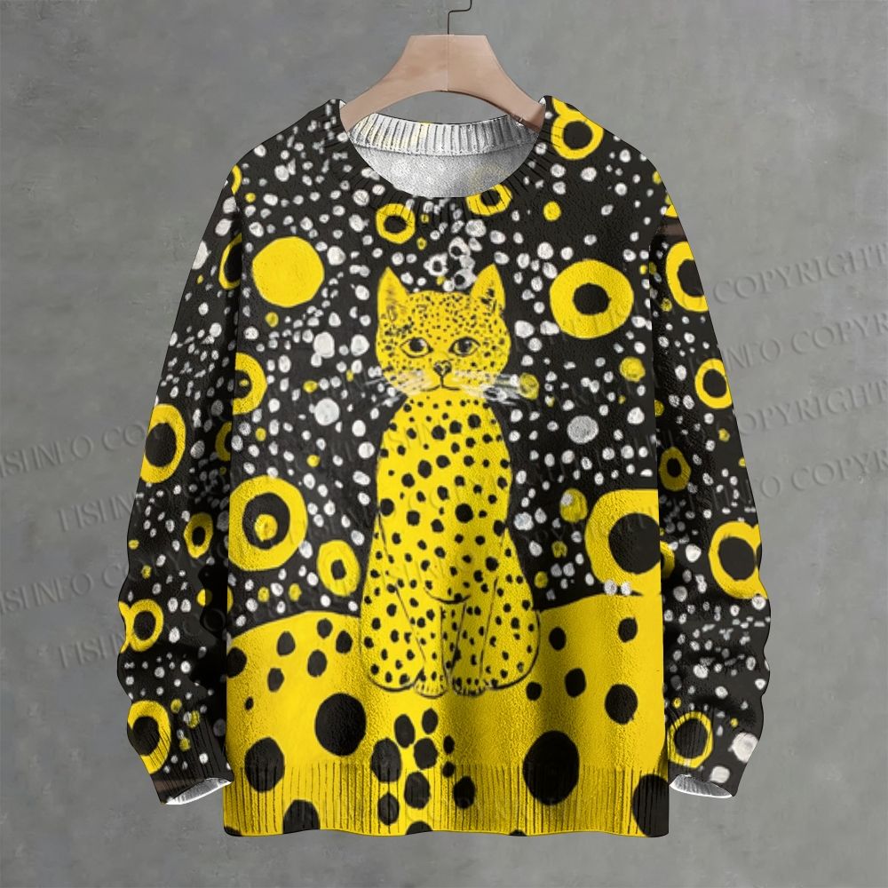 Kusama Cat Crew Neck Sweater