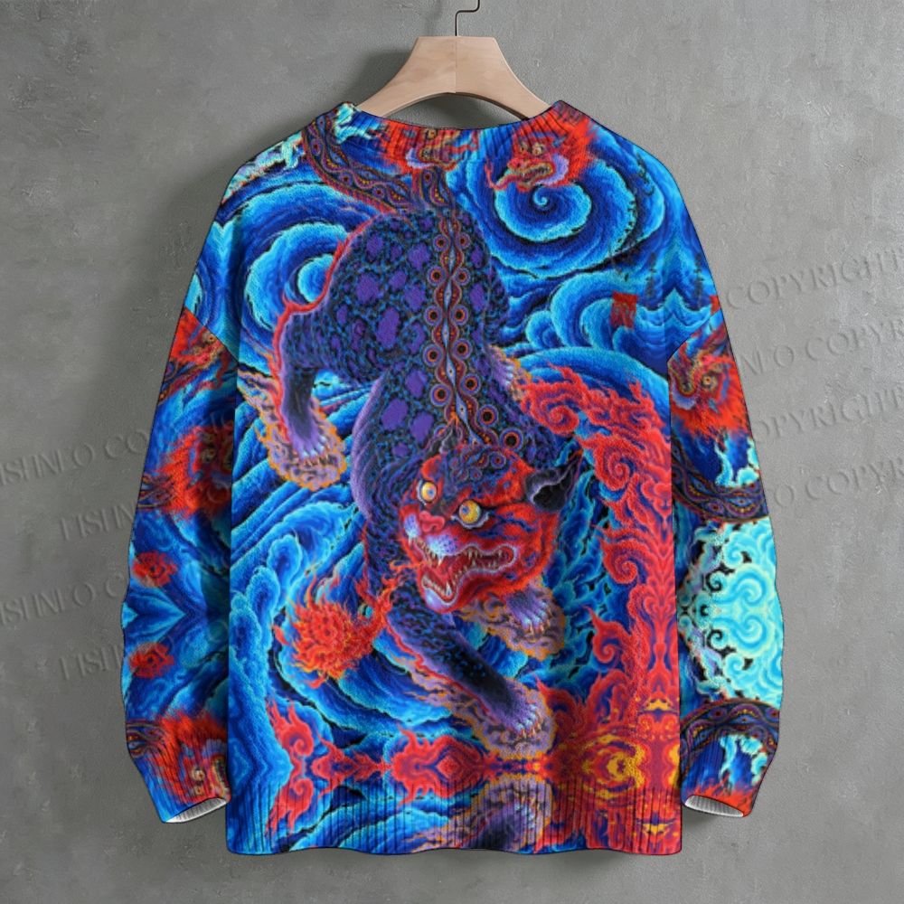 Dragon Wave Crew Neck Sweater