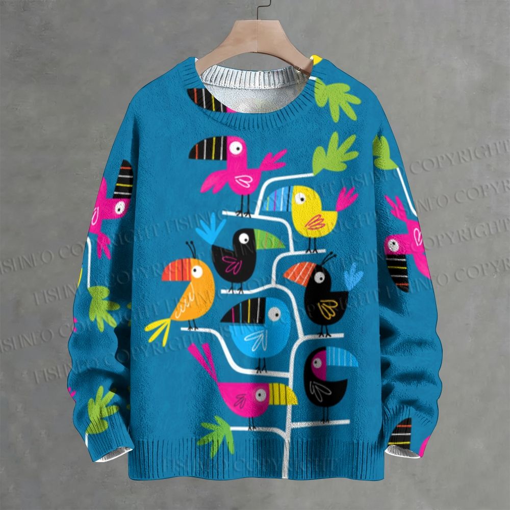 Bird Tree Crew Neck Sweater
