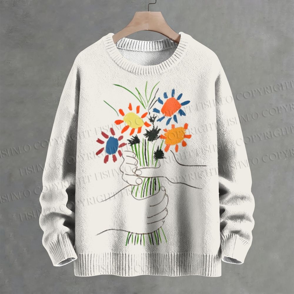 Henri Matisse Flowers in Hand Crew Neck Sweater