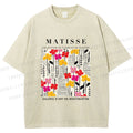 Unisex Henri Matisse Flowers in Line Printed Washed Tee